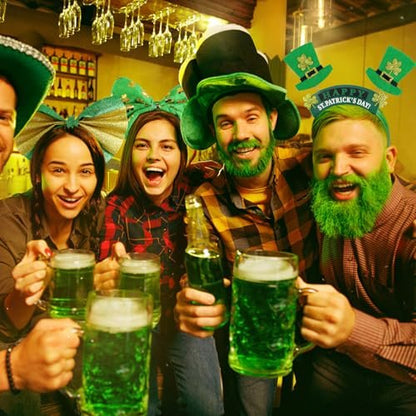 GoosWexmzl 9-Piece St. Patrick's Day Headband Set - Green Shamrock Clover Headwear for Women & Girls