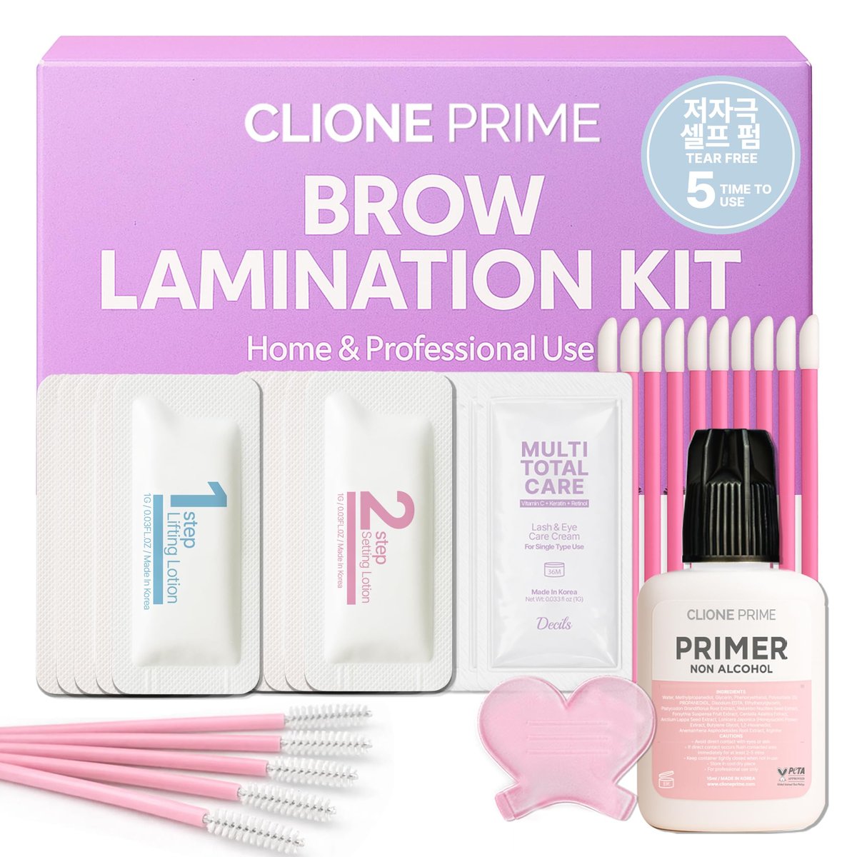 CLIONE PRIME At Home Brow Lamination Kit - DIY Eyebrow Lamination Kit, Professional Eyebrow Perm Kit, Instant DIY Eyebrow Lift Kit for Fuller Thicker Brows, Lasts Up to 8 Weeks Avelisse