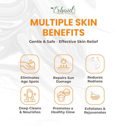 Erbaid Papaya Soap Face & Body Wash – Brightening Soap Bar for Dark Spots, Acne, Scars, Even Tone – with Turmeric, Kojic Acid & Essential Oils – All Skin Types
