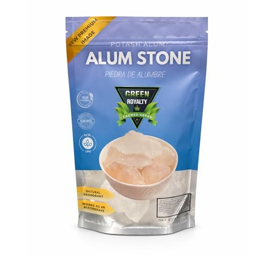 GREEN ROYALTY Alum Stone 4 oz - Natural Deodorant & Antiperspirant, Multi-Purpose Crystal for Skin Care, Shaving Stone Avelisse