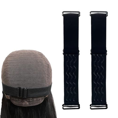 2 PCS Adjustable Elastic Band for Wigs - Removable Nonslip Wig Strap for Glueless Wig Making, Black