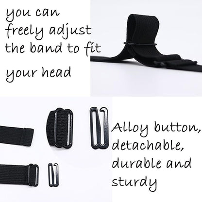 2 PCS Adjustable Elastic Band for Wigs - Removable Nonslip Wig Strap for Glueless Wig Making, Black
