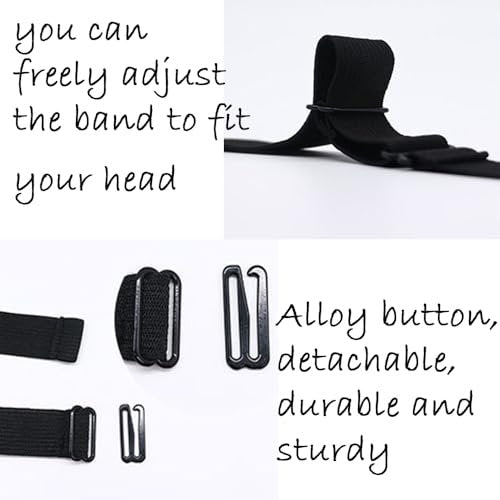 2 PCS Adjustable Elastic Band for Wigs - Removable Nonslip Wig Strap for Glueless Wig Making, Black - görsel 6