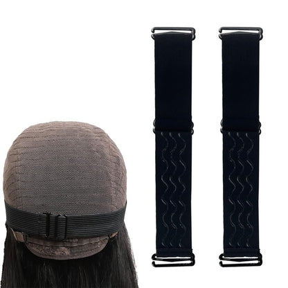 2 PCS Adjustable Elastic Band for Wigs - Removable Nonslip Wig Strap for Glueless Wig Making, Black