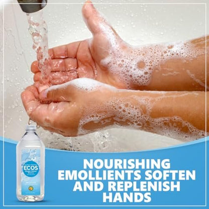 ECOS Supercharged Squeaky Clean Free & Clear Refill Hand Soap (2 Pack) - 32 Fl Oz Each, Plant-Based, Hypoallergenic, Dye-Free & Fragrance-Free Avelisse