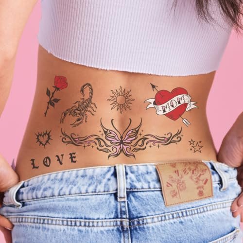 xo, Fetti Realistic Temporary Tattoos - 28 Unique Styles for Bachelorette Favors, Birthday Gifts & Festival Accessories - görsel 1
