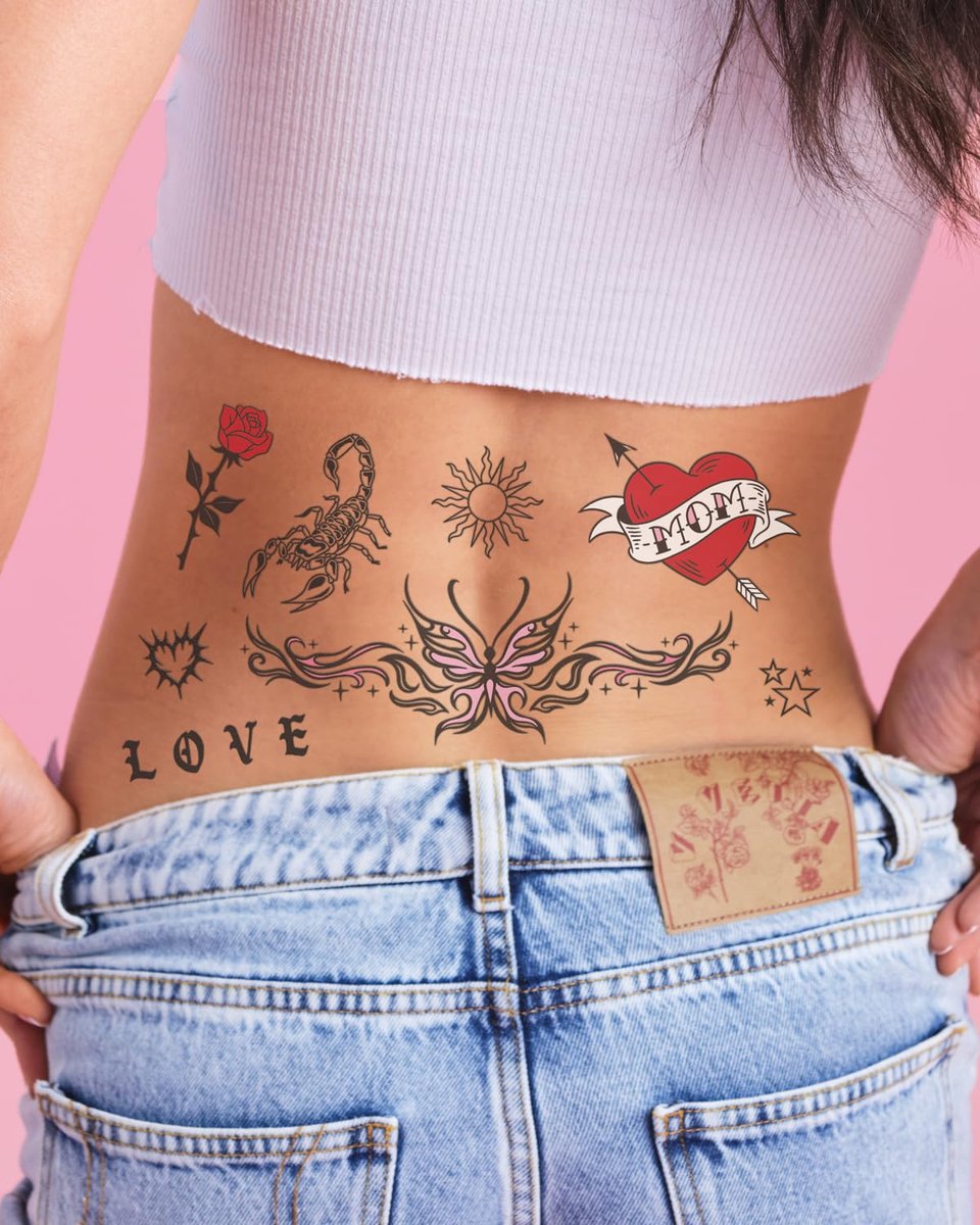 xo, Fetti Realistic Temporary Tattoos - 28 Unique Styles for Bachelorette Favors, Birthday Gifts & Festival Accessories - görsel 6