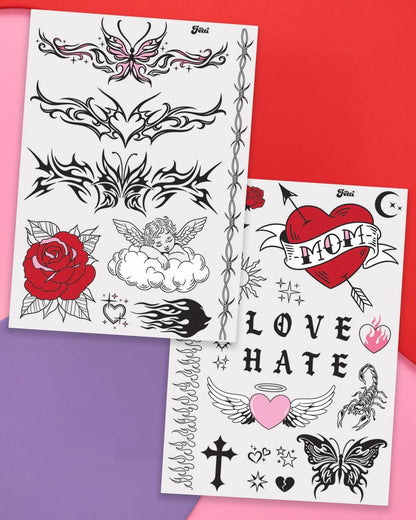 xo, Fetti Realistic Temporary Tattoos - 28 Unique Styles for Bachelorette Favors, Birthday Gifts & Festival Accessories