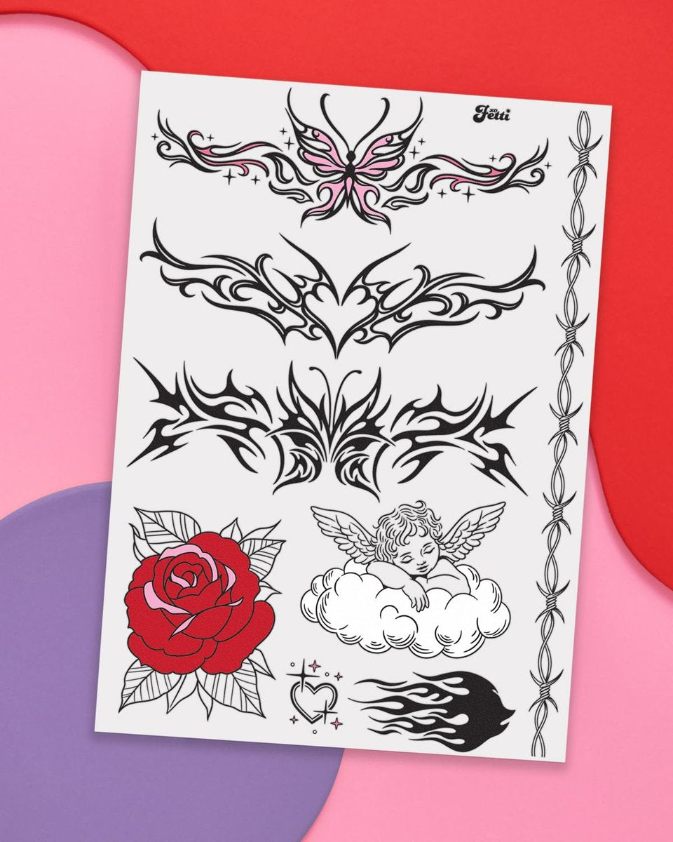 xo, Fetti Realistic Temporary Tattoos - 28 Unique Styles for Bachelorette Favors, Birthday Gifts & Festival Accessories - görsel 10