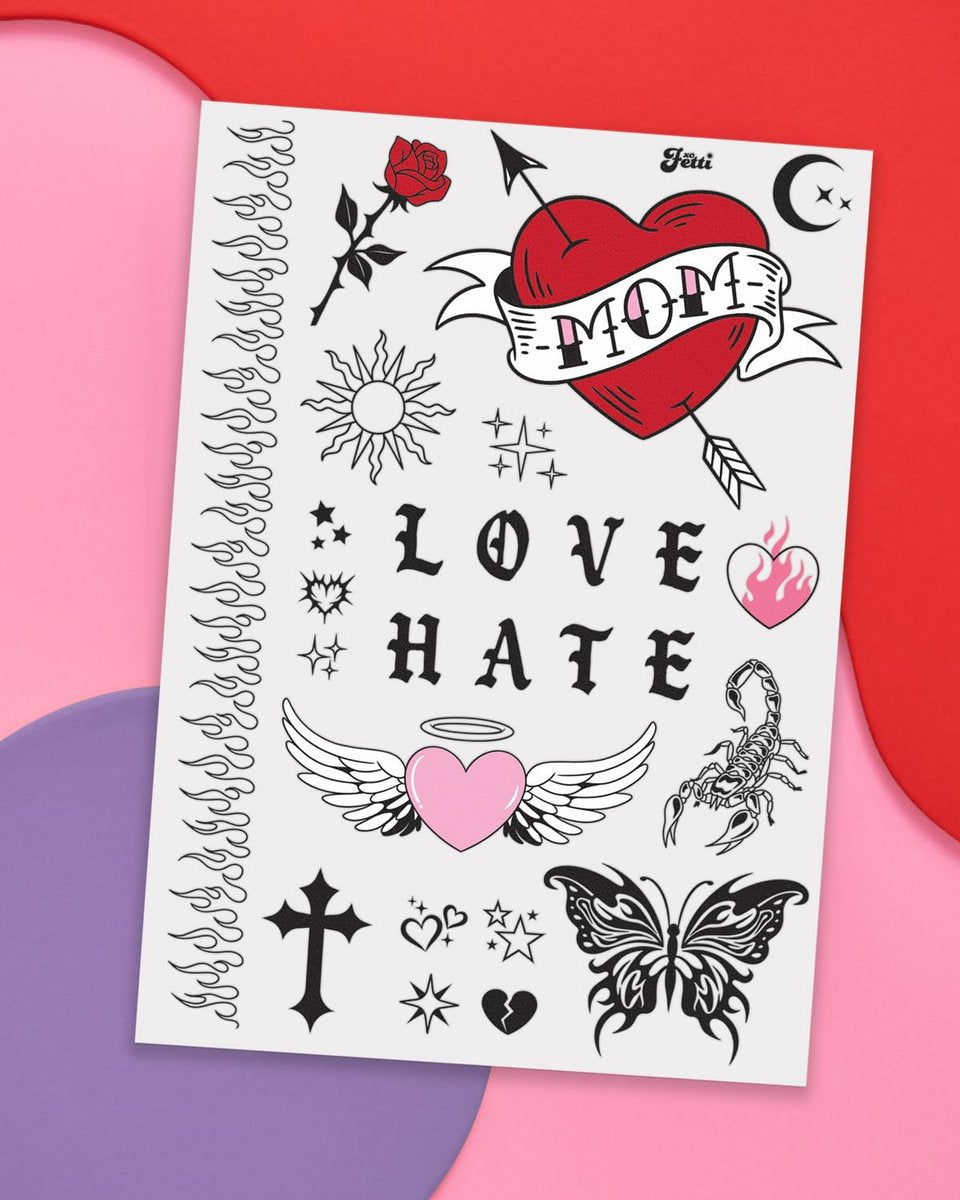 xo, Fetti Realistic Temporary Tattoos - 28 Unique Styles for Bachelorette Favors, Birthday Gifts & Festival Accessories - görsel 12
