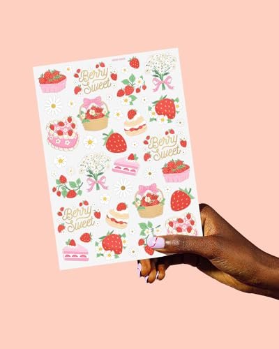 xo, Fetti Strawberry Party Temporary Tattoos - 60 Styles | Dessert Birthday Party Decorations, Berry Sweet Cute Accessory, Garden Tea Theme Favor, Summer Home Activity, Easter Basket
