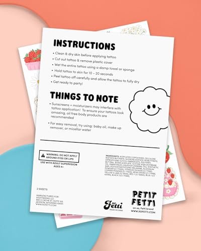 xo, Fetti Strawberry Party Temporary Tattoos - 60 Styles | Dessert Birthday Party Decorations, Berry Sweet Cute Accessory, Garden Tea Theme Favor, Summer Home Activity, Easter Basket - görsel 12