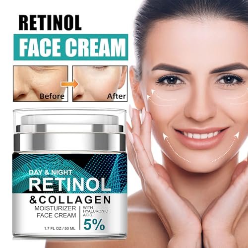 Retinol Collagen Cream with 5% Hyaluronic Acid - Anti-Aging Face Moisturizer for Firming, Lifting & Wrinkle Reduction - 24-Hour Hydration for All Skin Types - görsel 4