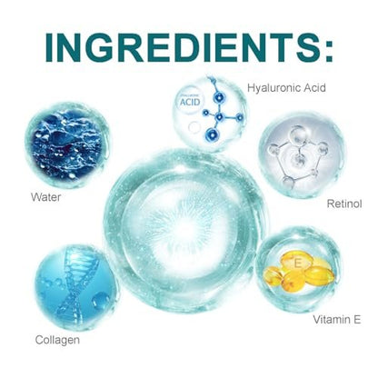 Retinol Collagen Cream with 5% Hyaluronic Acid - Anti-Aging Face Moisturizer for Firming, Lifting & Wrinkle Reduction - 24-Hour Hydration for All Skin Types