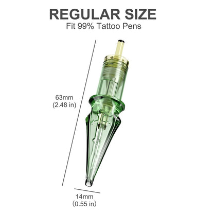 Solong Tattoo Pro 20-Pack Disposable Tattoo Cartridge Needles - 1009 Round Shader M-Taper (1009RS-M)