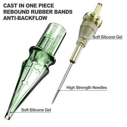 Solong Tattoo Pro 20-Pack Disposable Tattoo Cartridge Needles - 1009 Round Shader M-Taper (1009RS-M)