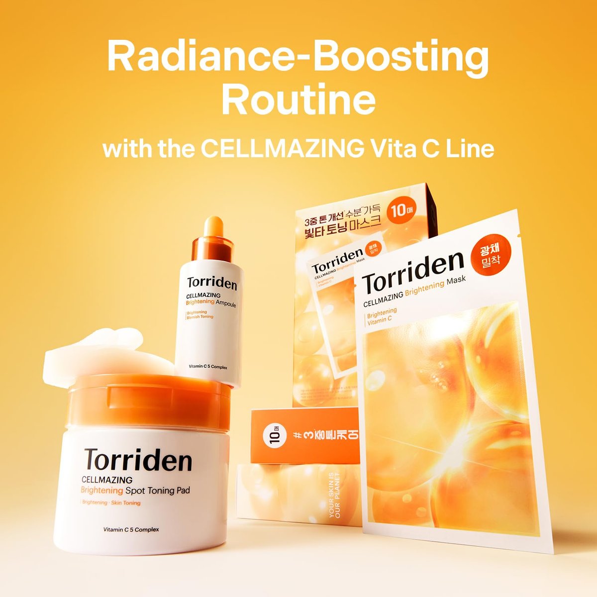 Torriden CELLMAZING Vita C Ampoule 30ml - Refining Pores & Skin Texture with 5D Vitamin C, Seaweed Complex & Panthenol | Korean Facial Serum Avelisse