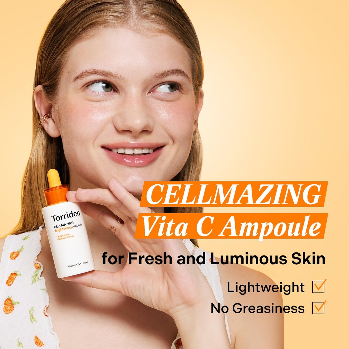 Torriden CELLMAZING Vita C Ampoule 30ml - Refining Pores & Skin Texture with 5D Vitamin C, Seaweed Complex & Panthenol | Korean Facial Serum Avelisse