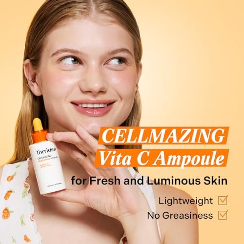 Torriden CELLMAZING Vita C Ampoule 30ml - Refining Pores & Skin Texture with 5D Vitamin C, Seaweed Complex & Panthenol | Korean Facial Serum Avelisse
