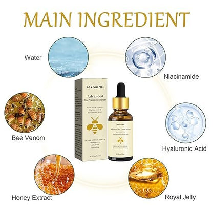 Advanced Bee Venom Serum - Anti-Aging Facial Serum to Refine Fine Lines & Wrinkles, Hydrating Face Essence for Youthful Skin