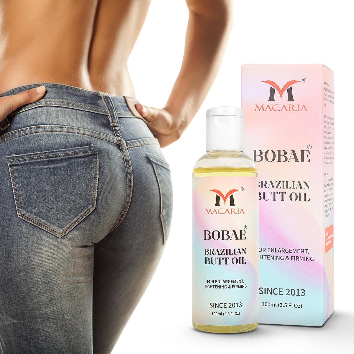 MACARIA Brazilian Butt Oil for Women – Natural Buttock Enhancement Oil (3.38 Fl Oz) - görsel 10