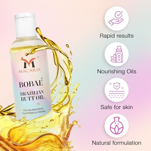 MACARIA Brazilian Butt Oil for Women – Natural Buttock Enhancement Oil (3.38 Fl Oz) - görsel 6