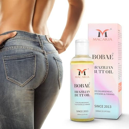MACARIA Brazilian Butt Oil for Women – Natural Buttock Enhancement Oil (3.38 Fl Oz)