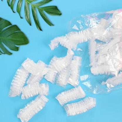 100 Pack Disposable Clear Ear Covers for Shower – Waterproof Plastic Ear Protectors for Hair Dye, Bathing, and Swimming