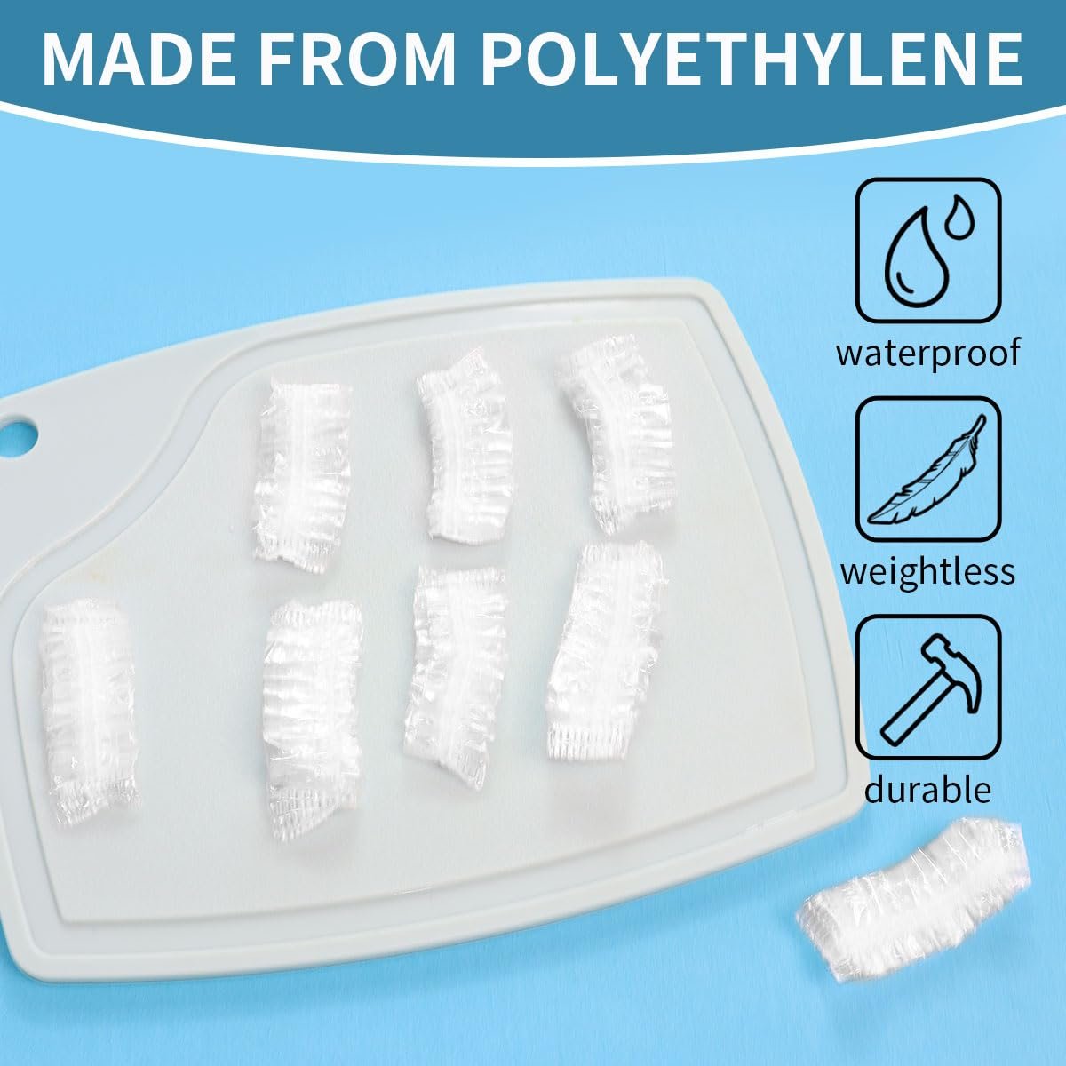100 Pack Disposable Clear Ear Covers for Shower – Waterproof Plastic Ear Protectors for Hair Dye, Bathing, and Swimming - görsel 11