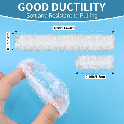 100 Pack Disposable Clear Ear Covers for Shower – Waterproof Plastic Ear Protectors for Hair Dye, Bathing, and Swimming