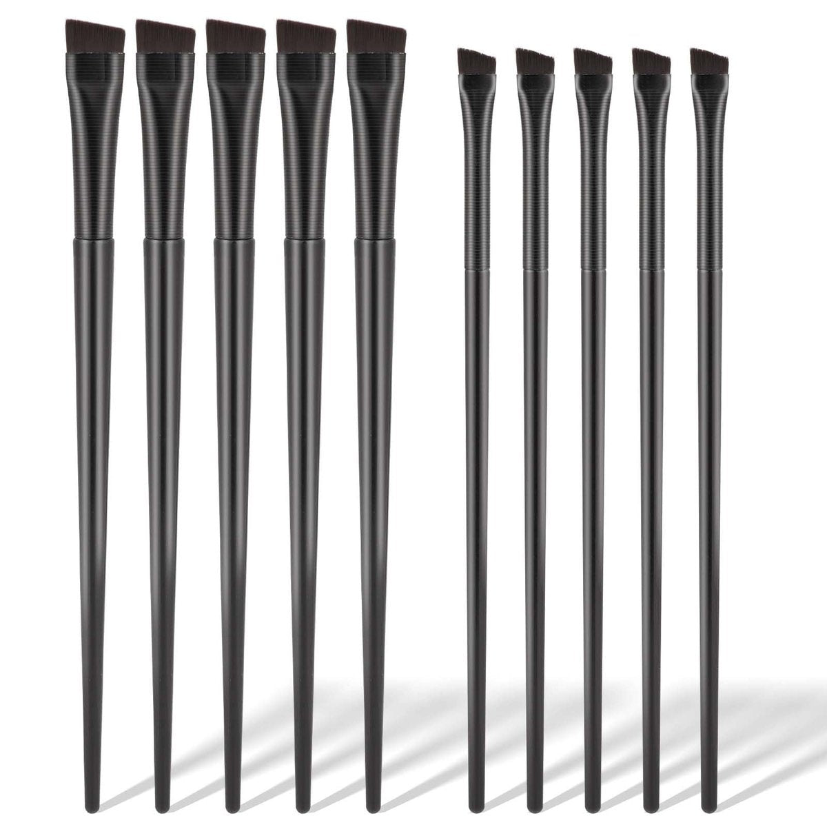 10-Piece Angled Eyebrow & Eyeliner Brush Set – Flat Eyebrow Tint Brush, Ultra Thin Angled Applicator for Precise Makeup - görsel 1