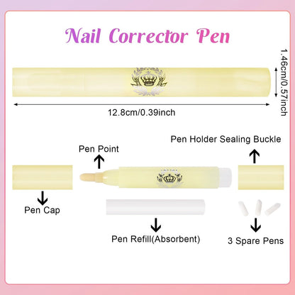 GGSTDDUP 8-Pack Nail Polish Remover Pens - Precision Gel & Regular Polish Corrector with Cotton Tips for Nail Art DIY and Cuticle Edge Cleaning