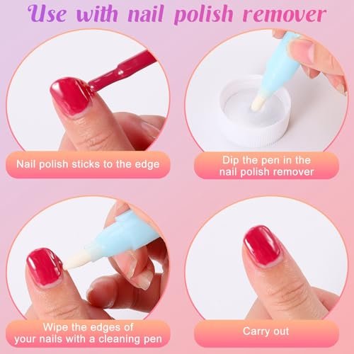GGSTDDUP 8-Pack Nail Polish Remover Pens - Precision Gel & Regular Polish Corrector with Cotton Tips for Nail Art DIY and Cuticle Edge Cleaning - görsel 4