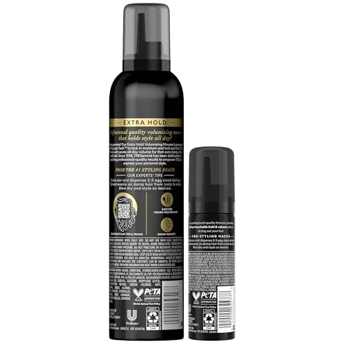 TRESemmé Shaping Mousse Extra Hold 2-Pack + Travel-Size – 24H Frizz Control & Moisturizing Hair Mousse for Sculpting (3 Piece Set) Avelisse