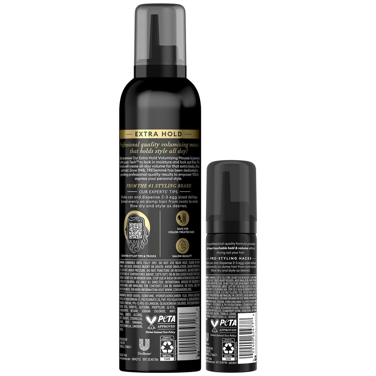TRESemmé Shaping Mousse Extra Hold 2-Pack + Travel-Size – 24H Frizz Control & Moisturizing Hair Mousse for Sculpting (3 Piece Set) Avelisse