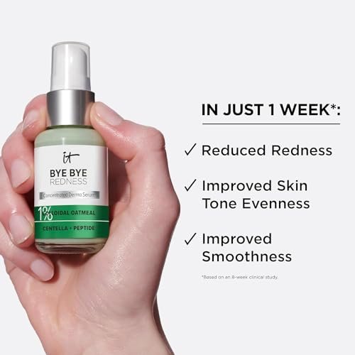 IT Cosmetics Bye Bye Redness Serum - Skin-Calming & Hydrating Face Serum - Instantly Neutralizes Facial Redness - 1% Colloidal Oatmeal, Centella, Peptide & Niacinamide – All Skin Types - 1 fl oz Avelisse
