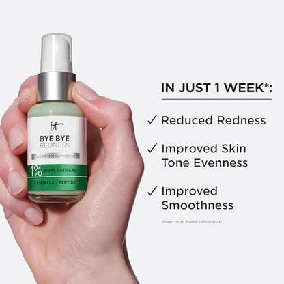 IT Cosmetics Bye Bye Redness Serum - Skin-Calming & Hydrating Face Serum - Instantly Neutralizes Facial Redness - 1% Colloidal Oatmeal, Centella, Peptide & Niacinamide – All Skin Types - 1 fl oz Avelisse