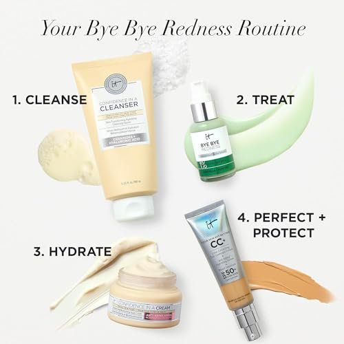 IT Cosmetics Bye Bye Redness Serum - Skin-Calming & Hydrating Face Serum - Instantly Neutralizes Facial Redness - 1% Colloidal Oatmeal, Centella, Peptide & Niacinamide – All Skin Types - 1 fl oz Avelisse