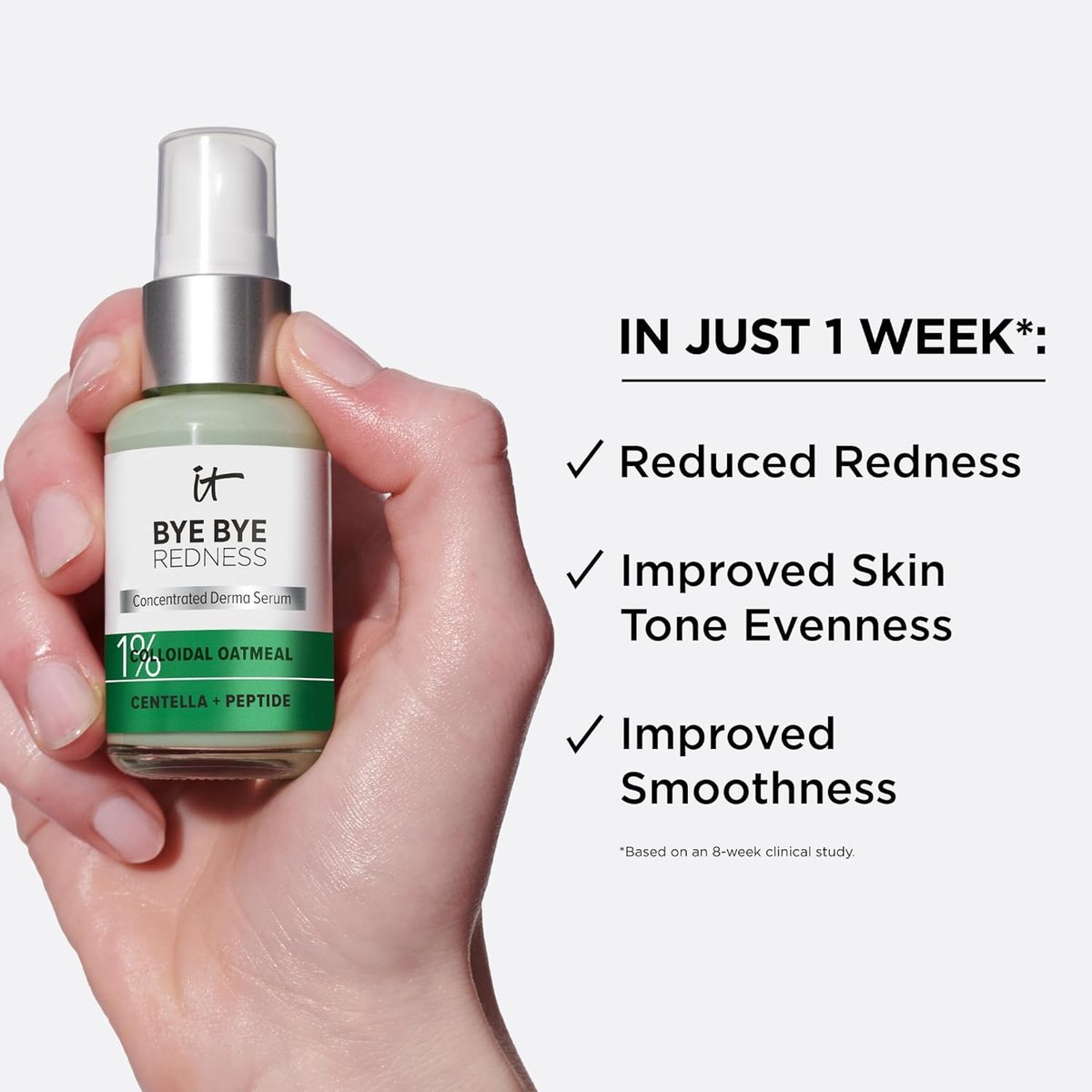 IT Cosmetics Bye Bye Redness Serum - Skin-Calming & Hydrating Face Serum - Instantly Neutralizes Facial Redness - 1% Colloidal Oatmeal, Centella, Peptide & Niacinamide – All Skin Types - 1 fl oz Avelisse