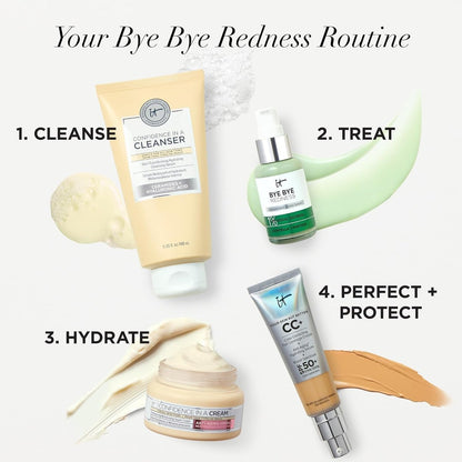 IT Cosmetics Bye Bye Redness Serum - Skin-Calming & Hydrating Face Serum - Instantly Neutralizes Facial Redness - 1% Colloidal Oatmeal, Centella, Peptide & Niacinamide – All Skin Types - 1 fl oz Avelisse