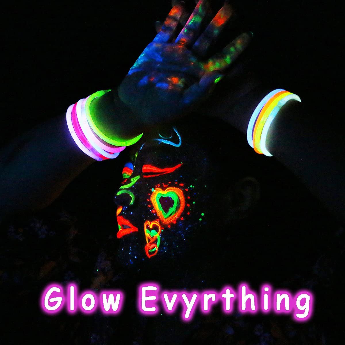 Depvision Glow in the Dark UV Face and Body Paint 6x10ml Neon Blacklight Reactive Fluorescent for Christmas Halloween Party Non-toxic - görsel 7