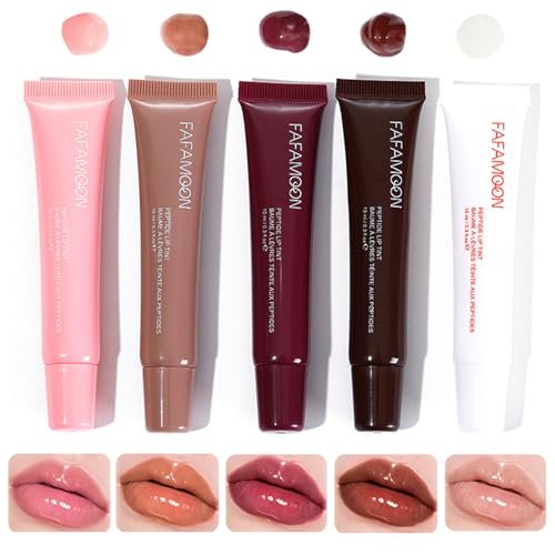 DENESTUP Lip Jam Hydrating Lip Gloss Set - 5 Nude Glitter Glossy Plumping Lipglosses with High Shine Glass Finish - görsel 2