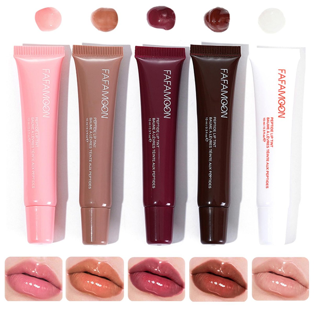 DENESTUP Lip Jam Hydrating Lip Gloss Set - 5 Nude Glitter Glossy Plumping Lipglosses with High Shine Glass Finish - görsel 1