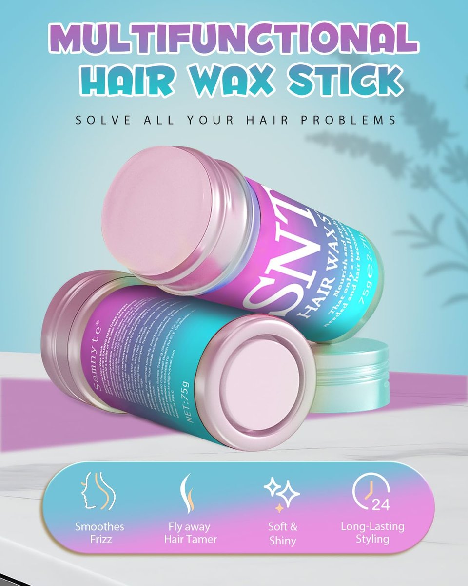 Samnyte Hair Wax Stick for Flyaway Control & Bun Making - 2.7 oz - görsel 3