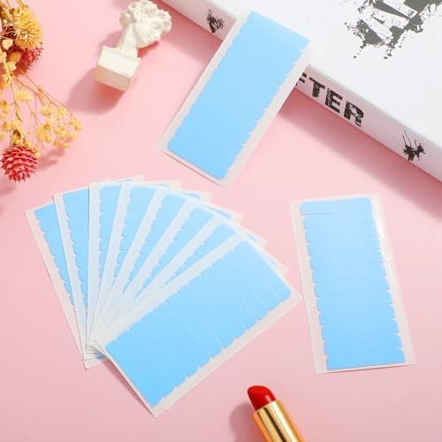 Mabor 120Pcs Double Sided Blue Adhesive Tape for Hair Extensions - 1.58 x 0.32 Inch Polyurethane Tape for Wig and Hair Replacement - görsel 4