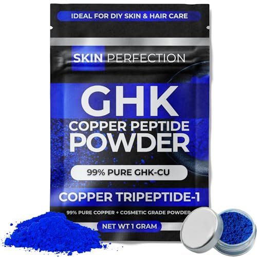 Skin Perfection GHK-Cu Copper Peptide Powder 99.7% Pure – DIY Copper Peptides Serum for Face and Scalp, 1 Gram (Creates Up to 100ml) for Fuller Hair and Smoother Skin Avelisse