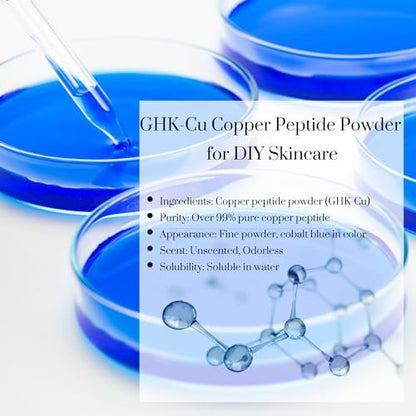 Skin Perfection GHK-Cu Copper Peptide Powder 99.7% Pure – DIY Copper Peptides Serum for Face and Scalp, 1 Gram (Creates Up to 100ml) for Fuller Hair and Smoother Skin Avelisse