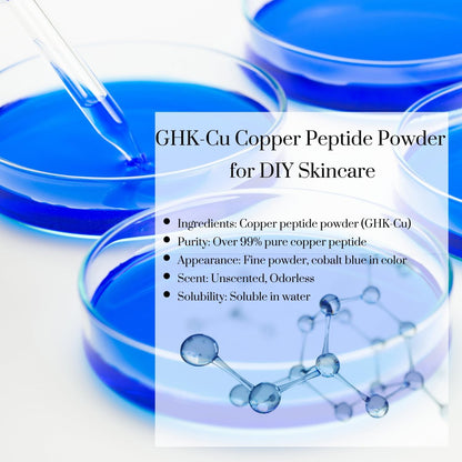 Skin Perfection GHK-Cu Copper Peptide Powder 99.7% Pure – DIY Copper Peptides Serum for Face and Scalp, 1 Gram (Creates Up to 100ml) for Fuller Hair and Smoother Skin Avelisse