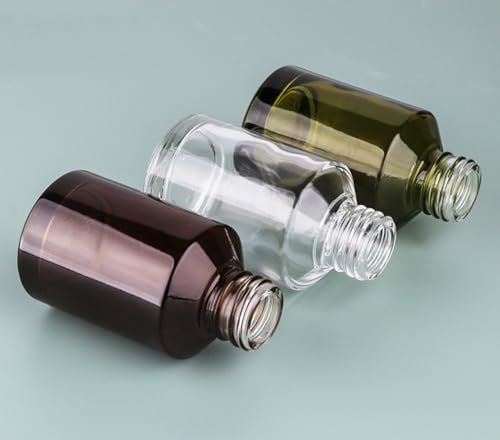 2 Pcs 60ml 2oz Glass Travel Bottles Leakproof Liquid Foundation Bottle Lotion Pump Bottles Lotion Dispenser Soap Dispenser Cosmetics Containers Jar with Black Pump (Wine Red and Green) - görsel 10