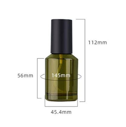2 Pcs 60ml 2oz Glass Travel Bottles Leakproof Liquid Foundation Bottle Lotion Pump Bottles Lotion Dispenser Soap Dispenser Cosmetics Containers Jar with Black Pump (Wine Red and Green)